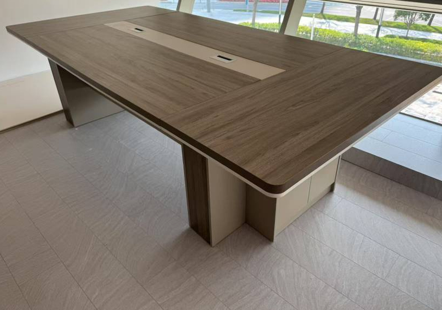 二手板式洽谈桌长桌办公桌长方形实木皮培训桌长条桌直角