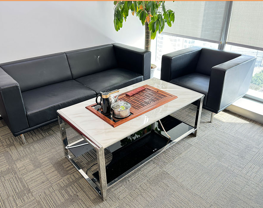 二手办公沙发商务接待办公家具沙发简约3+1人位皮艺沙发