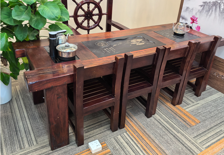 红木茶台二手中式实木茶桌家用客厅禅意现代简约茶台办公室阳台泡茶桌椅组合茶台