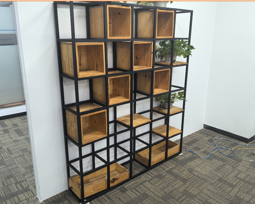 二手铁艺隔断置物架办公室屏风花架装饰玄关架客厅工业风网红展架